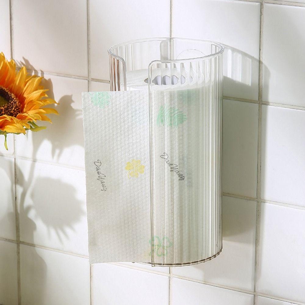 MultiFunction Paper Holder Transparent Napkin Storage Box New Wall-Mounted Tissue Box  Bathroom