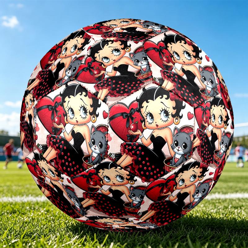 1pc Betty Boop Size 5 Soccer Ball, Standard Sport Football Firm Stitching for Training And Match, Gentle on the Feet, Durable and Unique