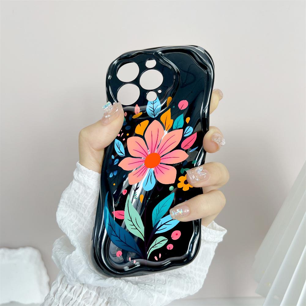 Model de desene animate Carcasă cu textura cremă Marginea ondulată Husă din silicon moale Husă pentru telefon pentru iPhone Samsung Huawei Honor Xiaomi Redmi Infinix Tecno