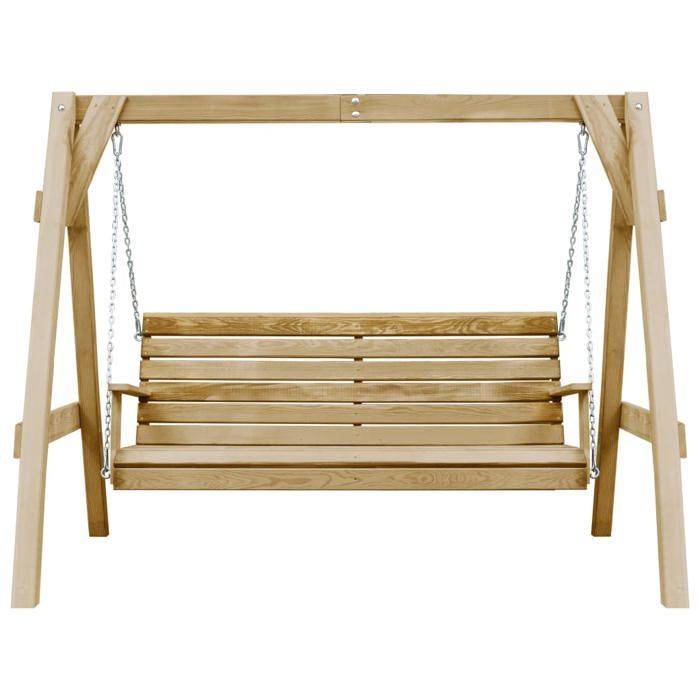 VidaXL Balancelle de jardin Bois de pin imprégné 205x150x157 cm