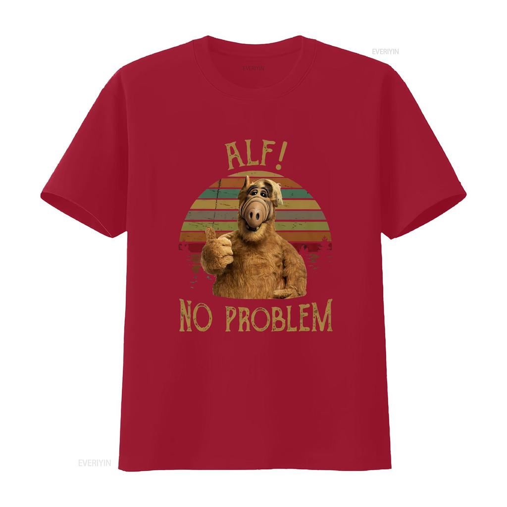 Alf Alien No Problem Vintage T Shirt Funny For Unisex And Unisex Vintage Stylish Homme Breathable Designer Clothes