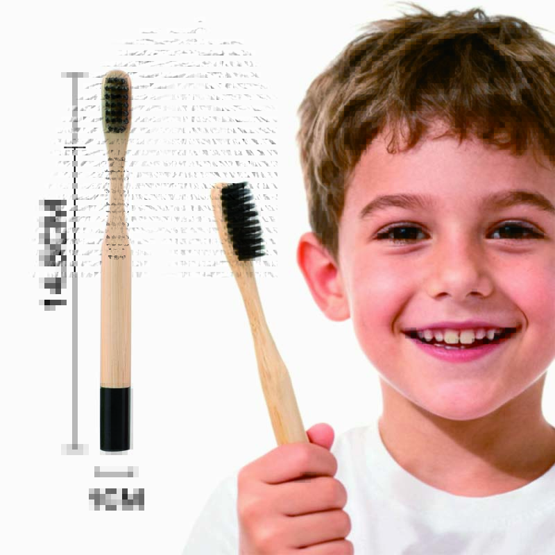 Custom Color Paint Round Handle Kids Soft Eco Degradable BPA Free Bamboo Handle Bamboo Toothbrush