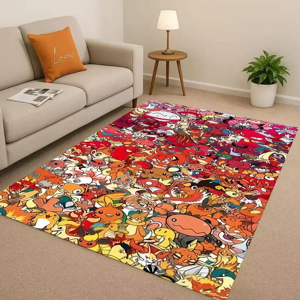2026 Pokemon Pikachu Cartoon Christmas Living Room Non-Slip Area Rug Carpet For Bedroom Playroom Sofa,Home Decor Doormat