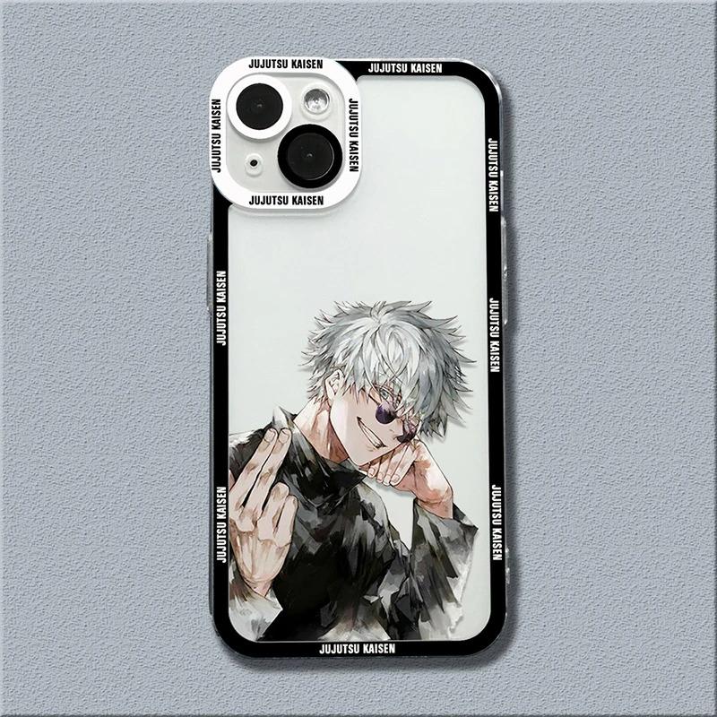 Anime Jujutsu Kaisen Phone Case For iPhone 16 15 14 13 12 11 Pro Max XS X XR SE 7 8 Plus Mini SE Shockproof Transparent Cover