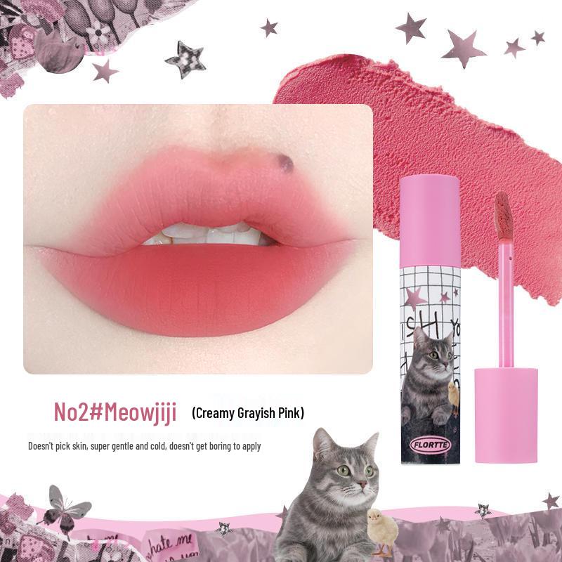 Flortte Velvet Matte Lip Cream in Kitten Milk Cake - Non-Stick Formula