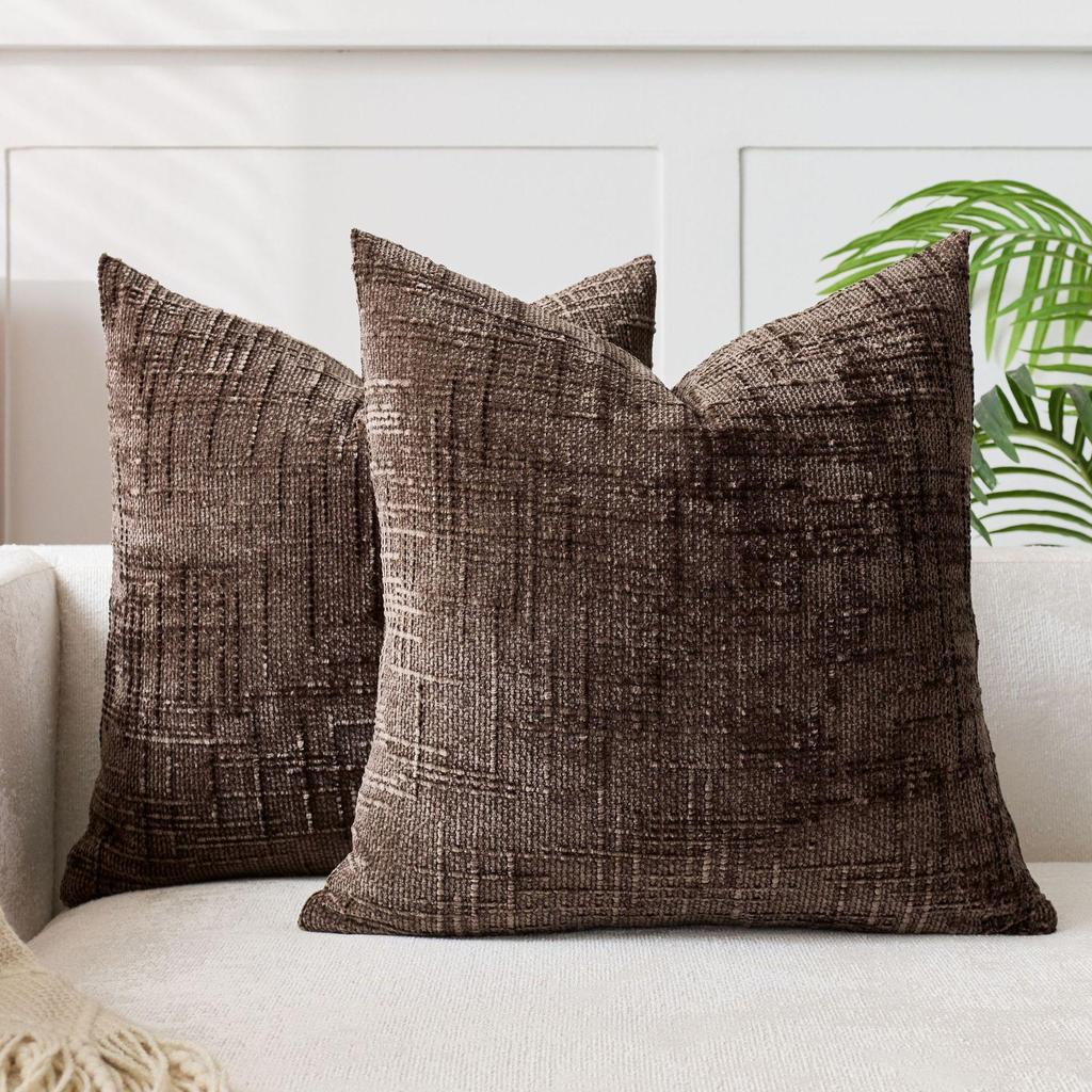 Coarse Yarn Bamboo Joint Pattern Chenille Cushion Cover