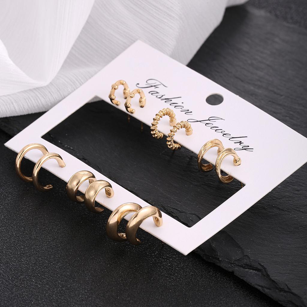 Hot-selling Unique Small Delicate Piece Earring Set Daily Style Ring Earrings