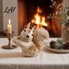 Forest Atmosphere Party Supplies Handmade Straw Deer/Squirrel Christmas Ornaments with Scarf Retro Pastoral Style Handcrafted Seasonal Gift