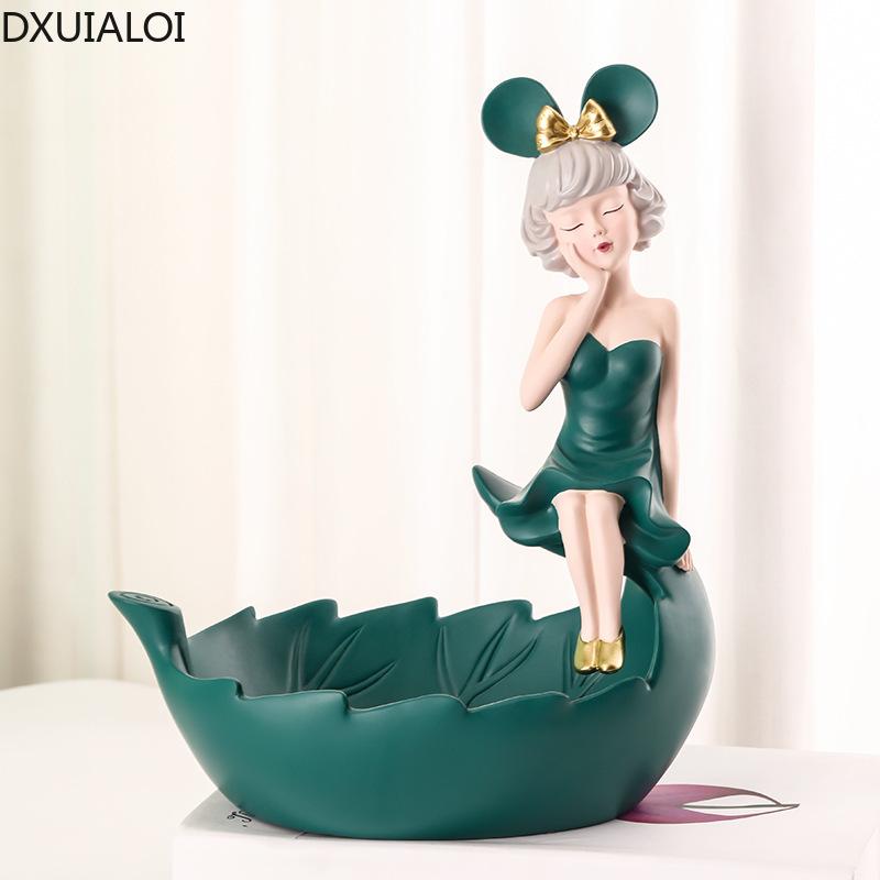 DXUIALOI Modern Simplu Creativ Fată Depozitare Decorare Cadou de Casă Nouă Artizanat din Rășină Cameră de Zi Cameră Depozitare Bijuterii