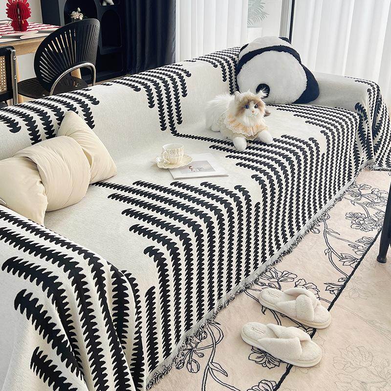 Wenxu Chenille Sofa Cover New Cushion Cover Blanket Four Seasons Anti-Cat Scratch All-Inclusive Universal Cover