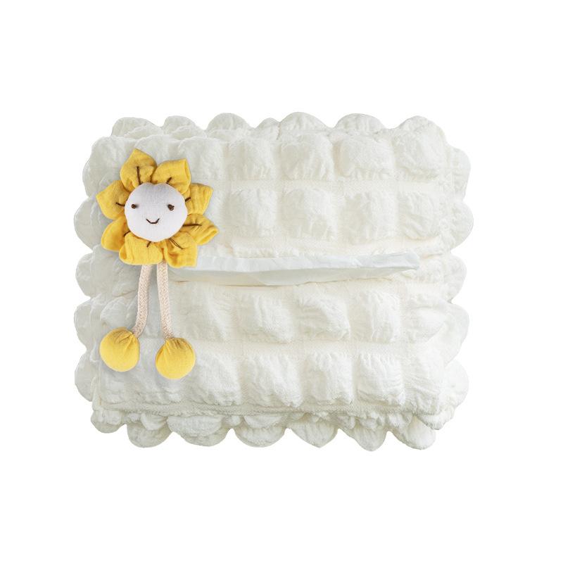 Cute Puff Fabric Hanging Tissue Box For Car Armrest Sun Visor Seat