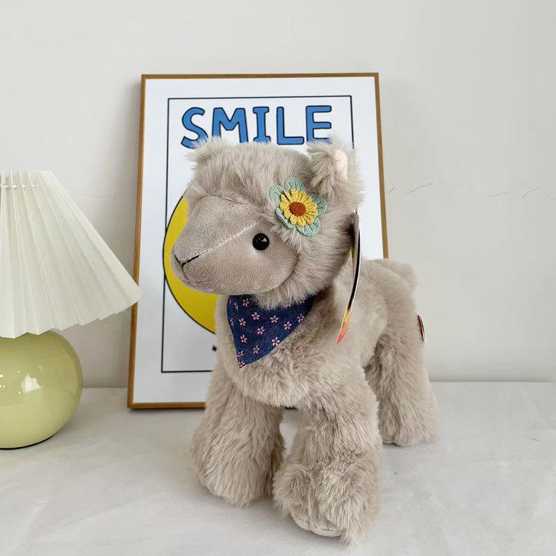 Cute Alpaca Plush Toy Doll For Girls Sleeping Pillow Can Stand Doll For Girls Birthday Gift