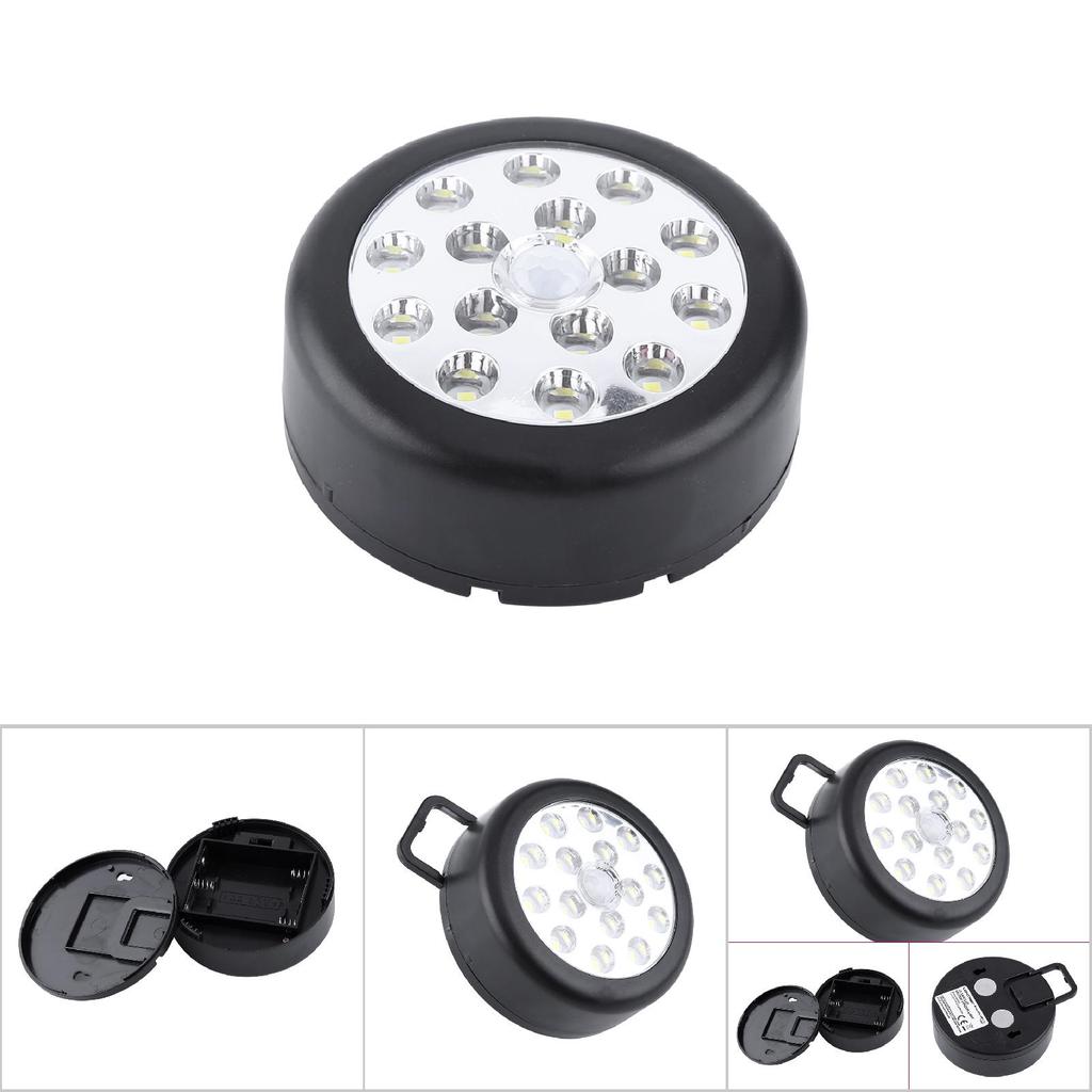 15 LED PIR Infrared Auto Motion Sensor Detector Indoor Wall Mounted Night Light Black