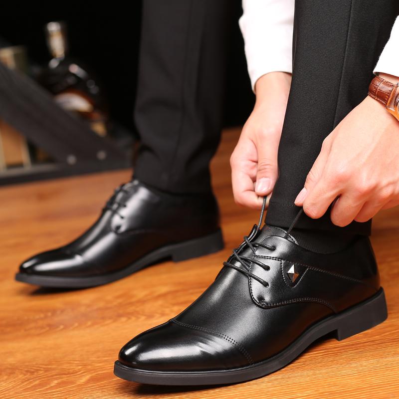 Men Dress Lace-Up Shoes Top Quality Pointed Toe Flat Men Formal Shoes Men Business Shoes JZ-3625-5
