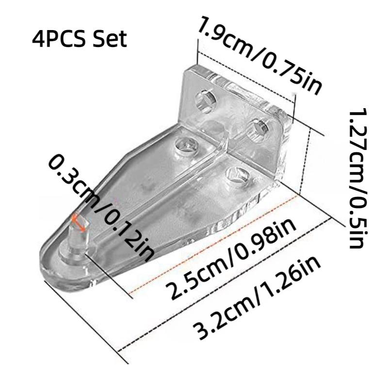

4 шт. Кронштейн для фиксации жалюзи Пом Прозрачный Аксессуар для штор Винты Фиксированные