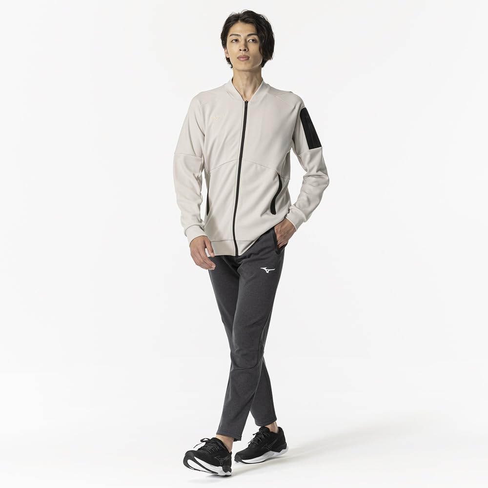 Mizuno Training Wear, Soft Stretch Long Pants, Comfortable and Lightweight, Jersey, Unisex, Charcoal Heather, 32MDB005