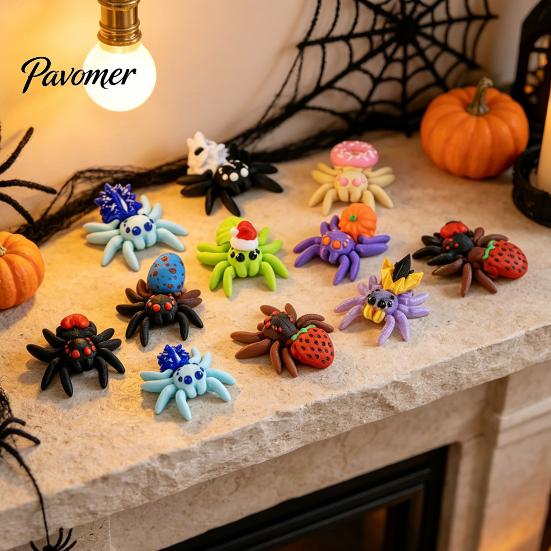 Scavenger Hunt Props 3D Printed Spider Egg Set with 10Pcs Articulated Small Spiders, Movable Joint Unique Holiday Gifts Figurines, Halloween