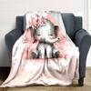 1pc Elephant Name Blanket Lightweight Flannel Throw for Sofa Bed Travel Camping Livingroom Office Couch Chair