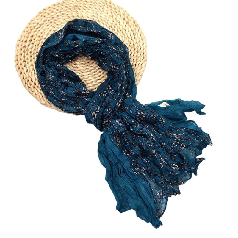 Eleganter gedrehter Plissee-Schal Polyester Mehrzweck Langer Schal für Frühling Herbst Tägliches Büro-Outfit All Matching Accessoire