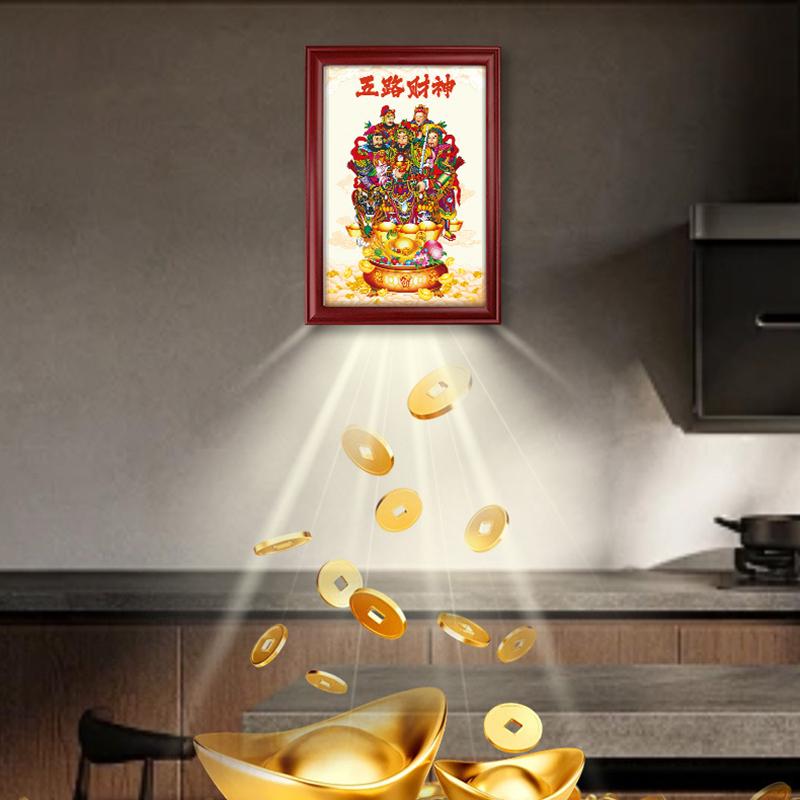 Gold Card Five Way God Of Wealth Metal Buddha Carvin Five Way Card Aluminum Magnesium Alloy Bring Wealth Pray For Blessings Card