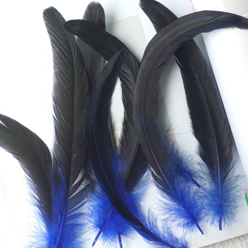 50Pcs Colorful Cock Tail 20-25Cm Stage Performance Mask Headdress Diy Decorative Material Tease Cat Stick Cat Toy Feather