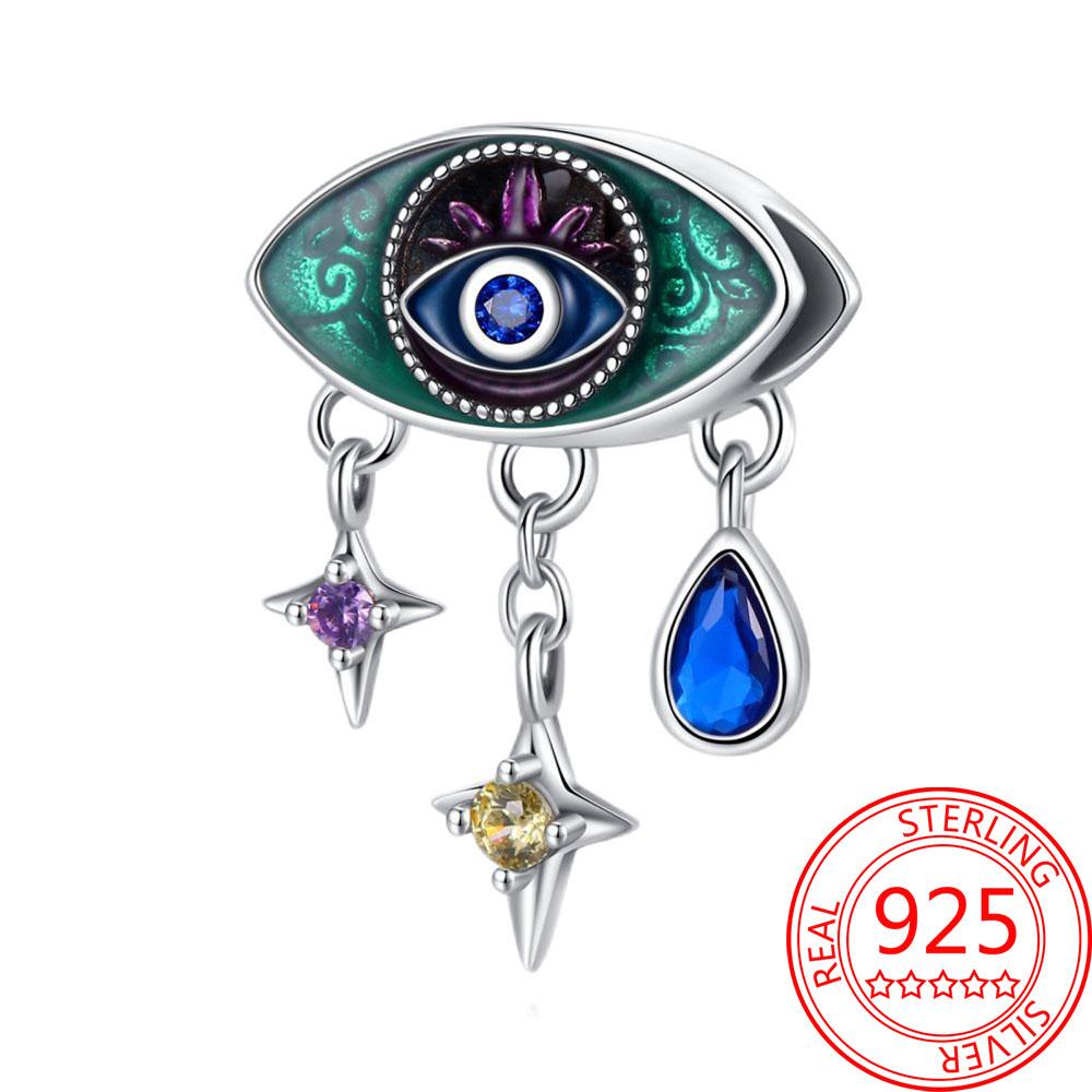 Mysterious Copper Love Evil Eyes Celtic Knot Palm Pendant Beads Safety Clip Fit Brand Bracelet Premium Gift Diy