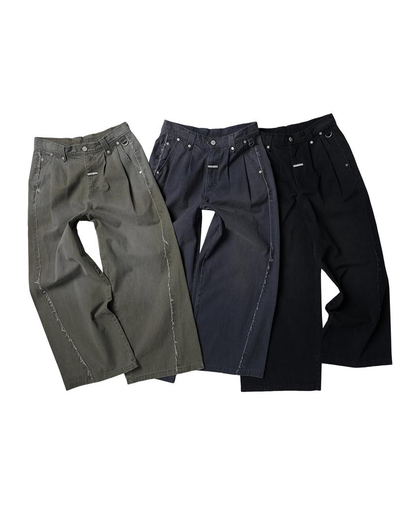 THEVINYLHOUSE Sag Wide Belted Pants Khaki