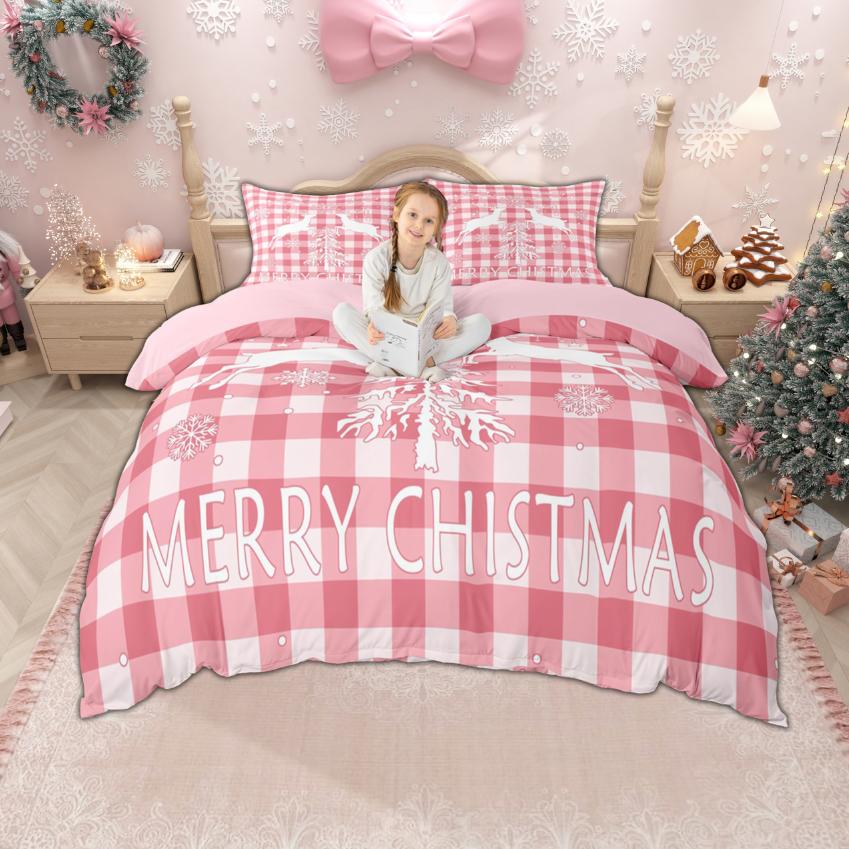 Comforter Homewish Kids Merry Xmas For Boys Girls Christmas Tree Deer Gnome Bedding Set New Year Theme Set