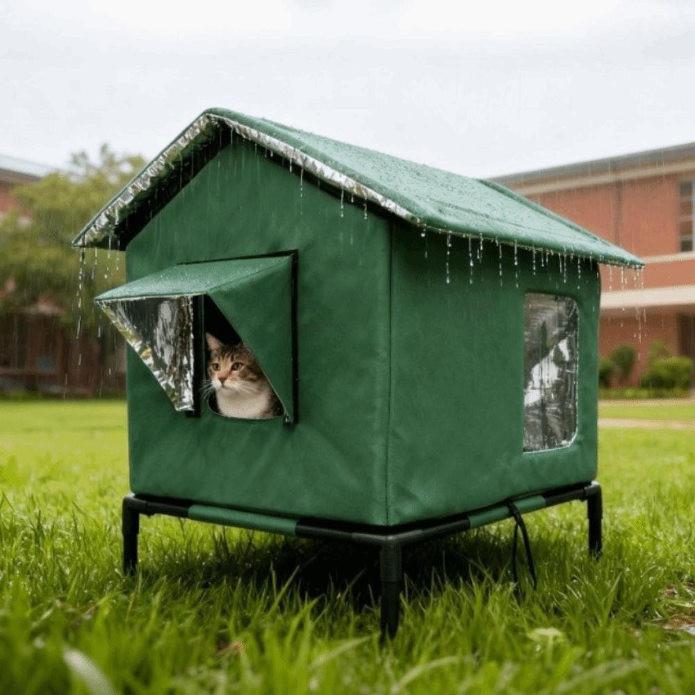 Folding Outdoor Cat Tent Warm Insulated Cat House Dog Sleeping Bed Pet Condos  All Seasons