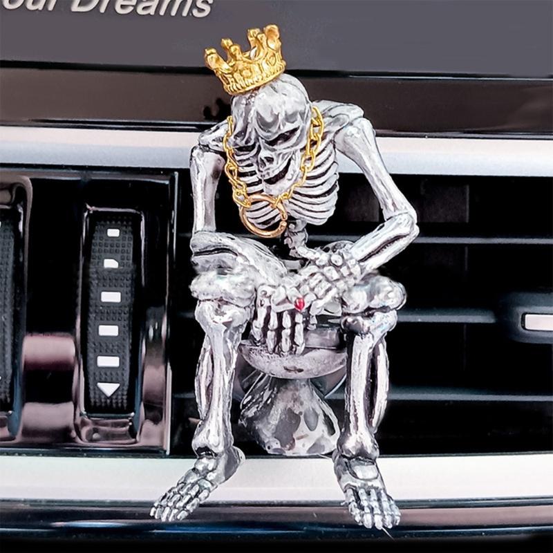 Car Air Vent Air Freshener Halloween Skull Ornament Essential Oil Diffuser Vent Air Car Accessories