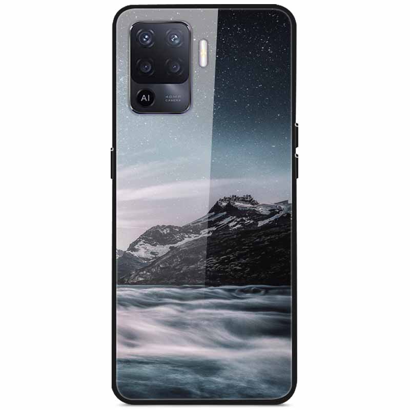Tempered Glass Case For Oppo Reno5 Lite Hard Back Cover for Oppo Reno 5 Lite Luxury Painted Reno5Lite Funda 6.43'' Shockproof