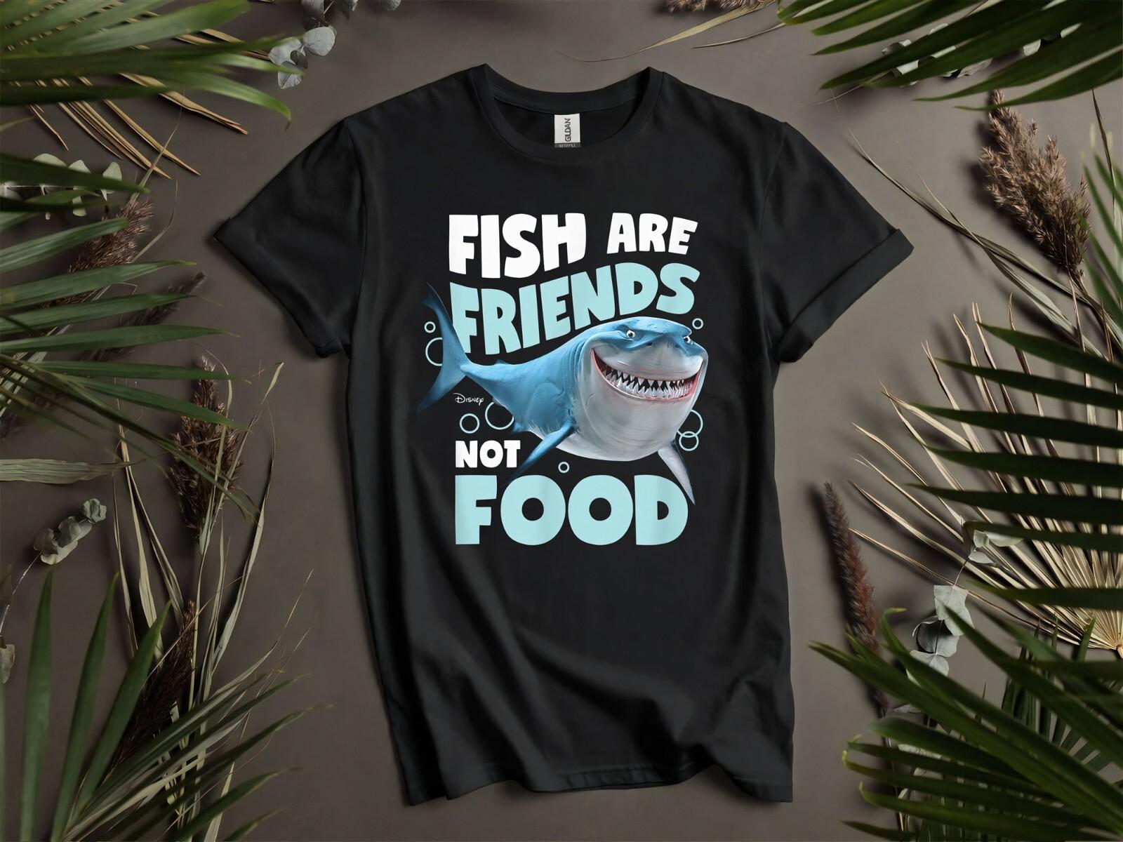 Fish Are Friends Not Food Shark Bruce Hoodie Tshirt Men Women Unisex AD847 3XL