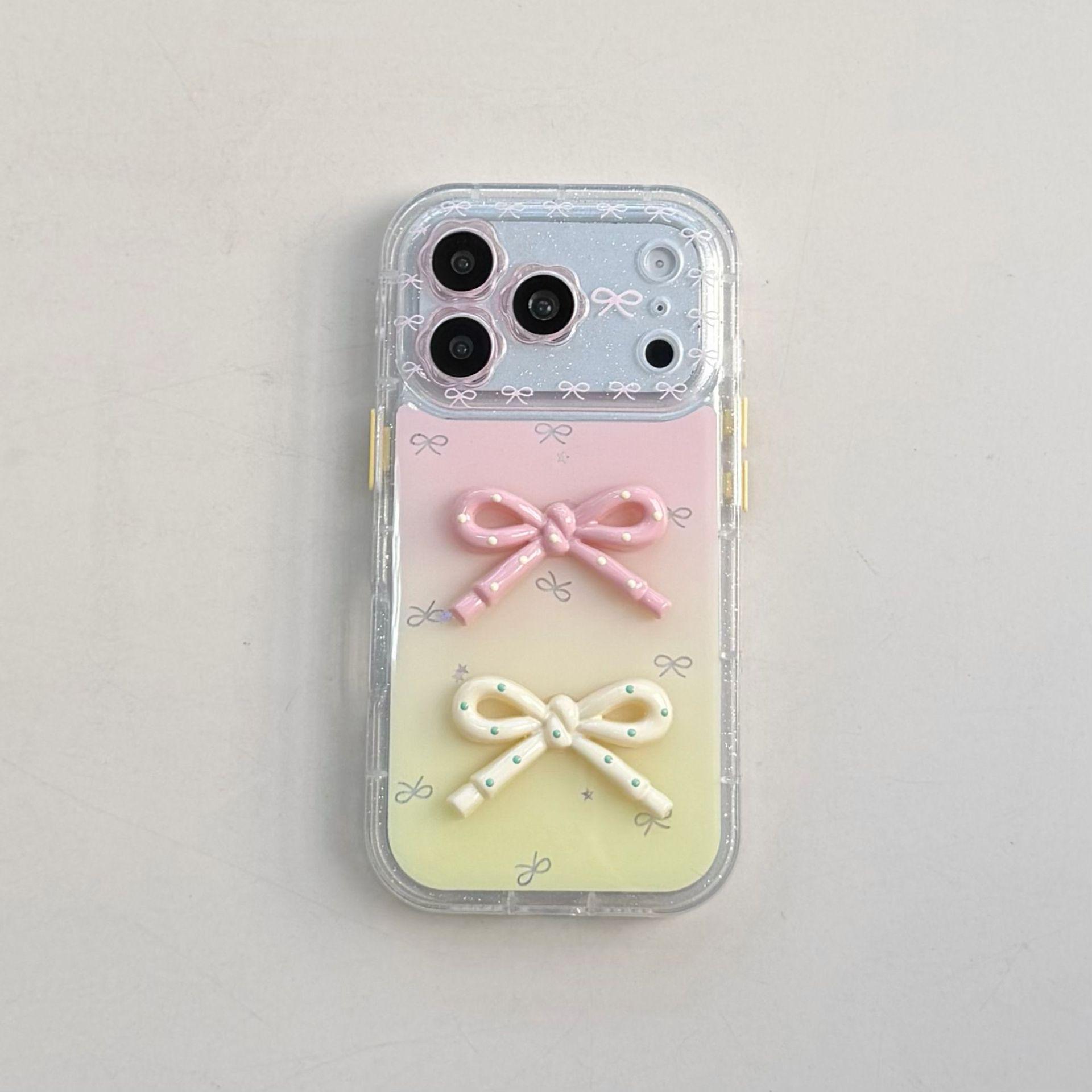 

Gradient Bow Drip Glue Floral Case for iPhone 13/14/16 Pro Max/17PR (Female) iPhone 13