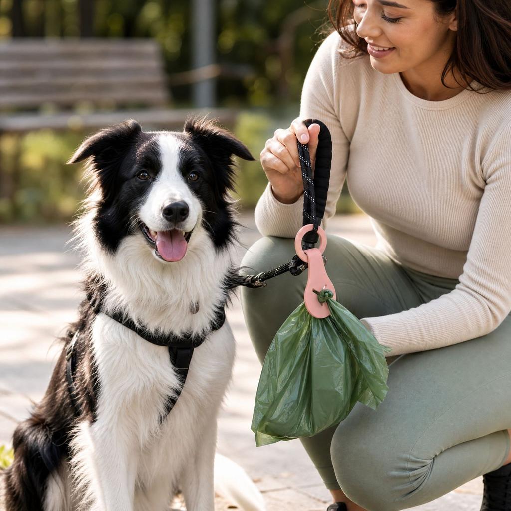 Silicone Dog Poop Bag Holder with Clip and Handle for Leash and Pet Waste