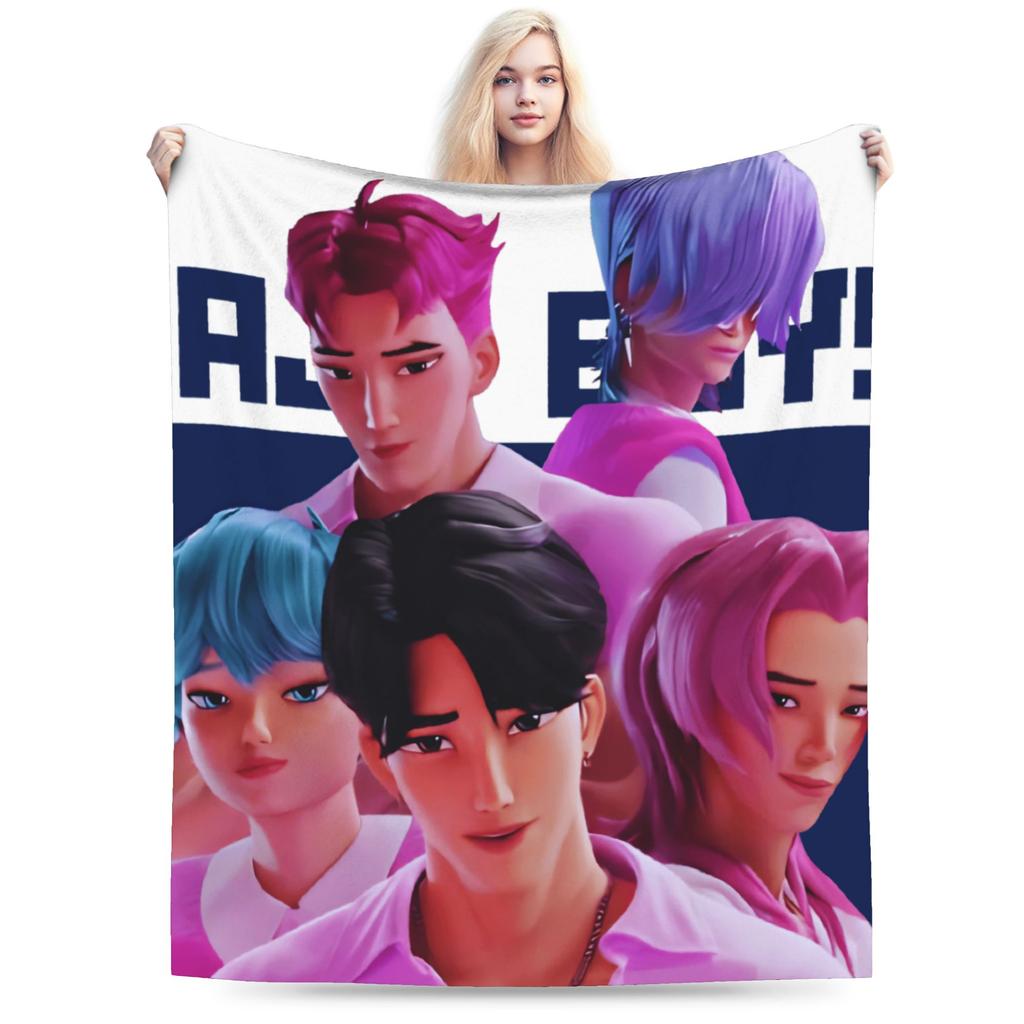 Saja Boyband Kpop Dämonenjäger Decke Weich Warm Neuheit Plüsch Überwurfdecke Für Kinder Draußen Flanell Bettdecke Bettbezug