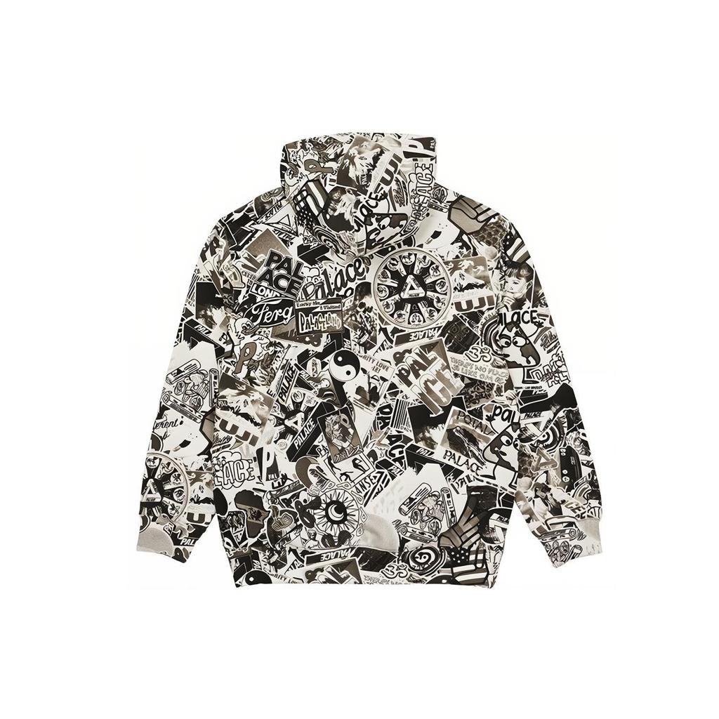 Palace Sticker Print Hoodie Unisex Tops Black P20CS042