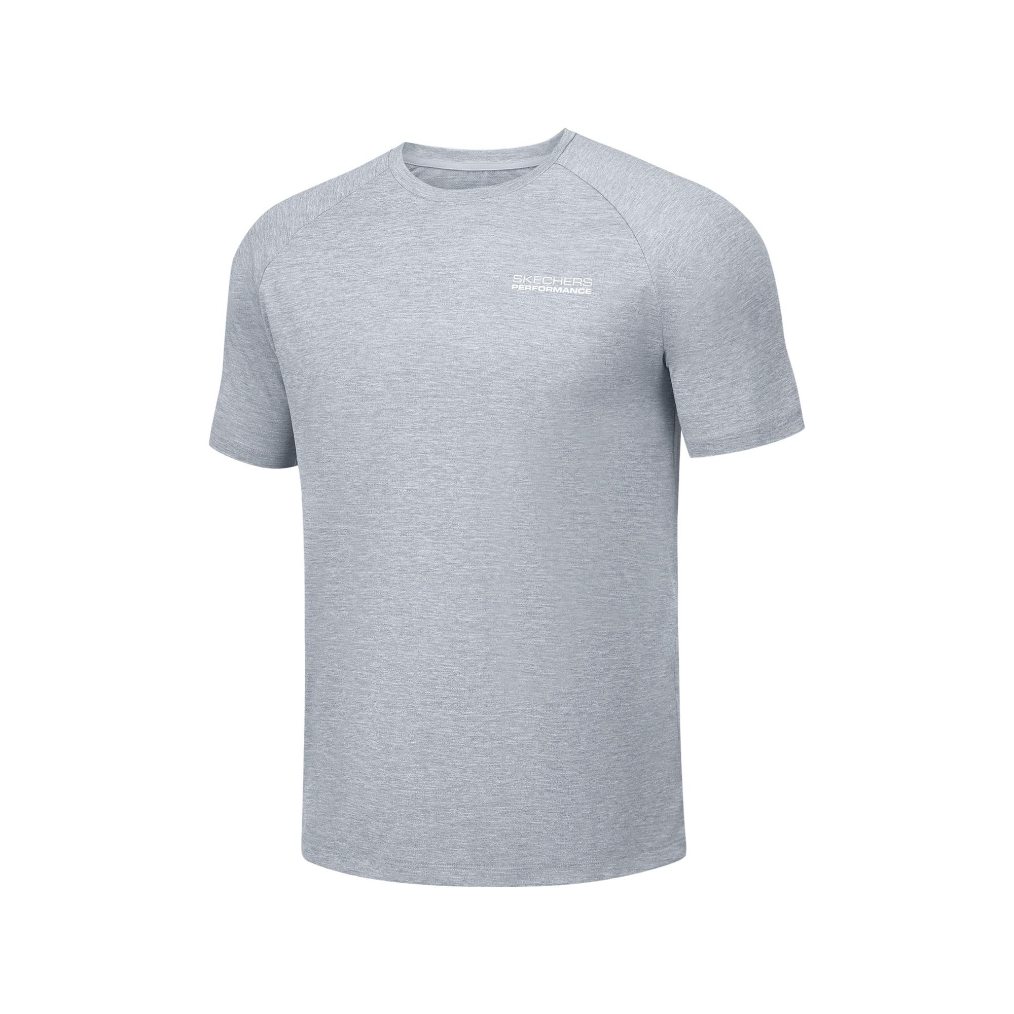 Skechers Comfort Technology Cool Series Quick-Dry Simple Round Neck Pullover Short Sleeve T-Shirt Men tops Sandstone P225M086-001C M