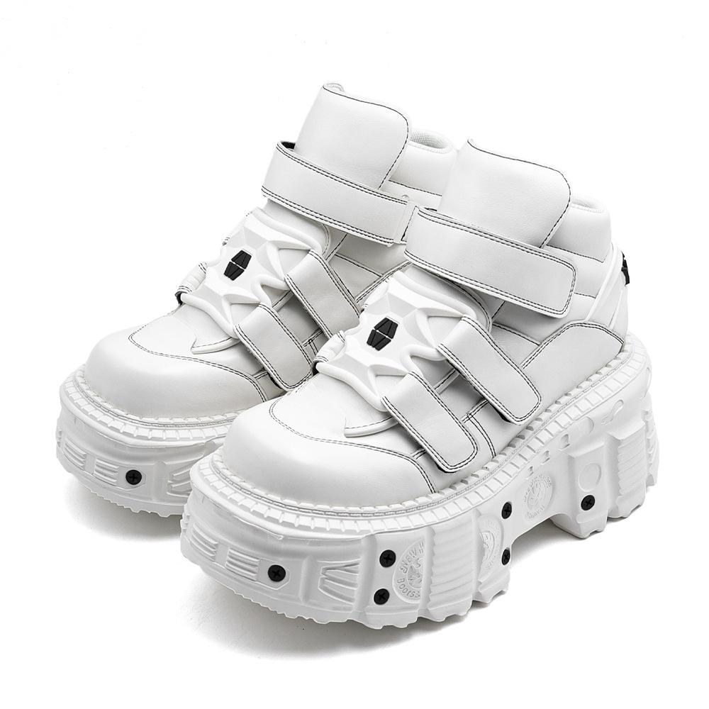 Trendy Chunky Platform Sneakers Unisex High Top Shoes with Tank Sole for Men and Women
