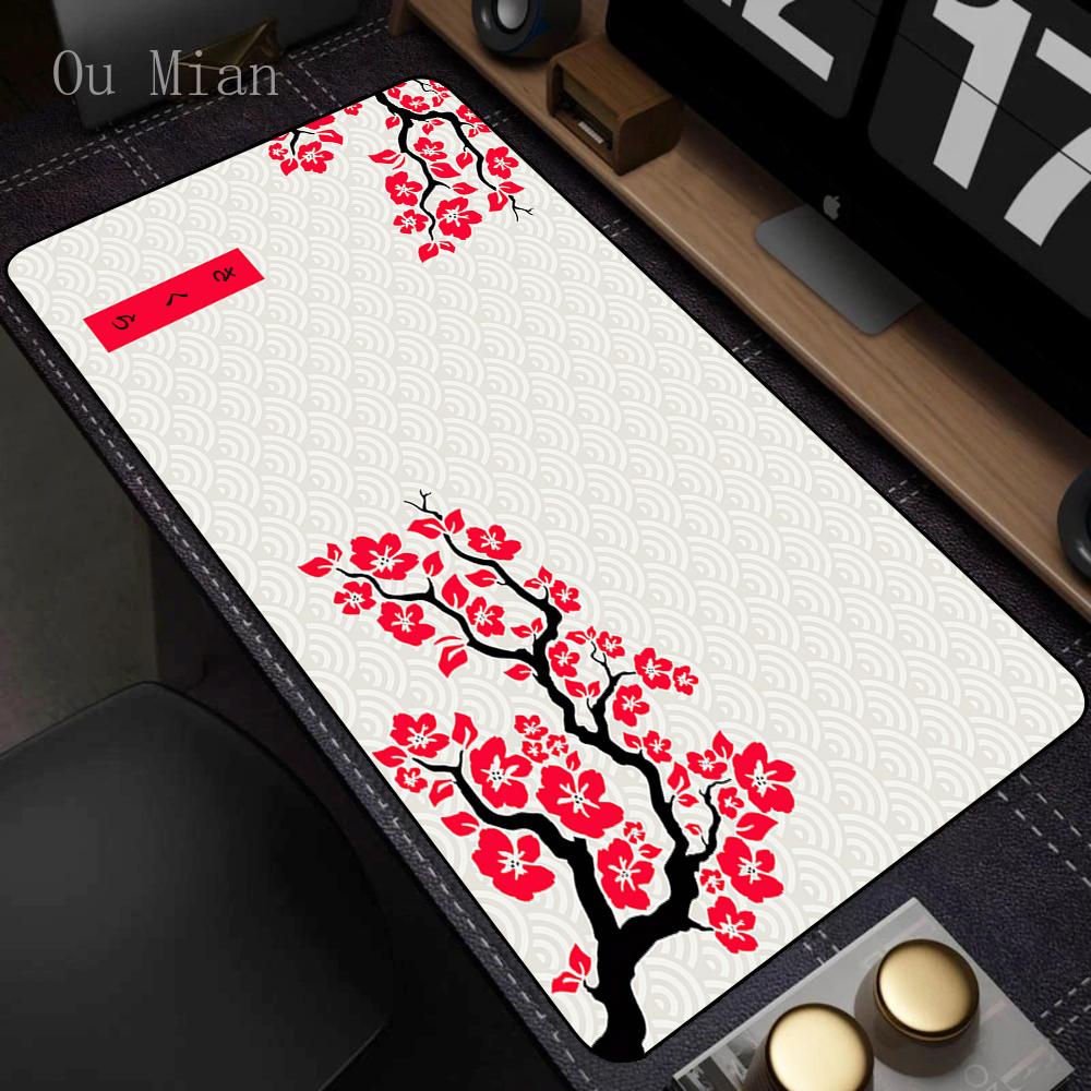 Gelbe Große Mausmatte Sakura Mauspads Große Gamer Schreibtischmatte 40x90cm Gummi Tastaturmatten Große Schreibtischmatte Beste Mauspads Mit Verriegeltem Rand