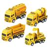 4 Pcs Pull Back Engineering Vehicle Childrens Toys Kids Small Truck Construction Mini Cars Model