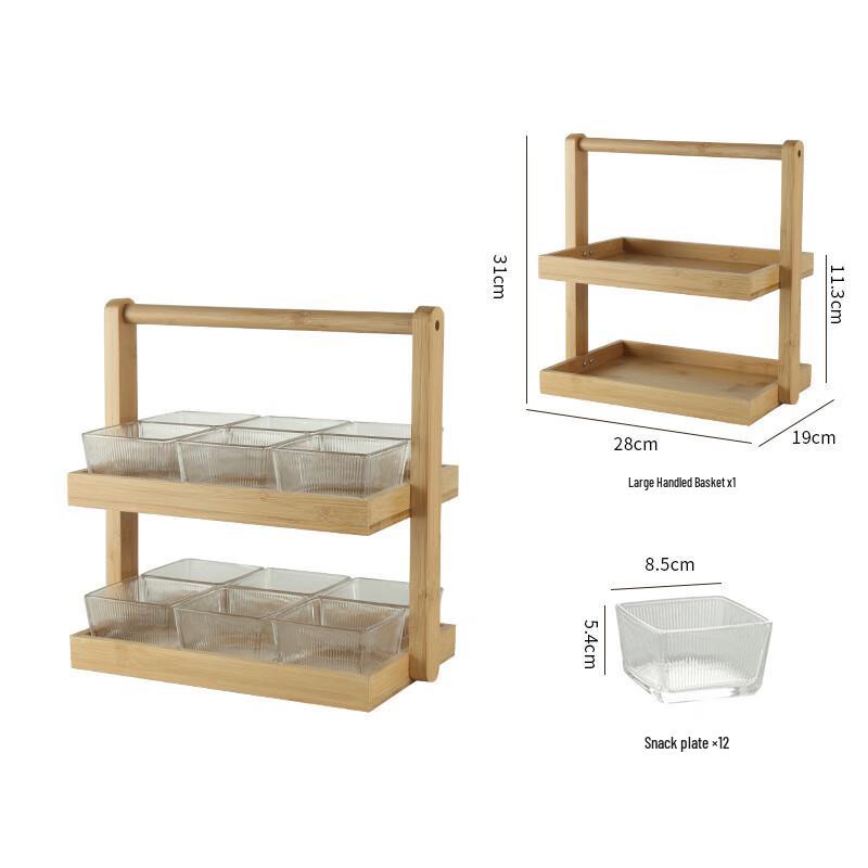 Detachable Bamboo Basket Multi-layer Fruit and Snack Tray