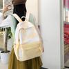 Autumn and Winter High-Value Fresh Color-Block Cloud Backpack for Girls and Boys, Casual Double-Shoulder Bag for Primary and Secondary School