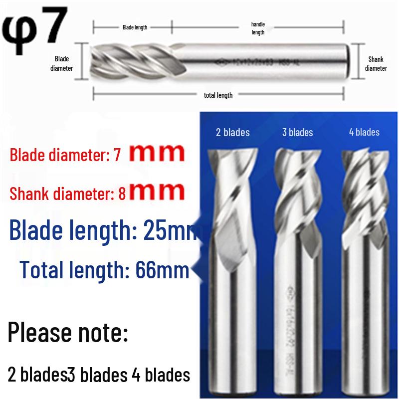 Guiyang Xiaohe DHZ High-Speed Steel 2/3/4-Flute Milling Cutter