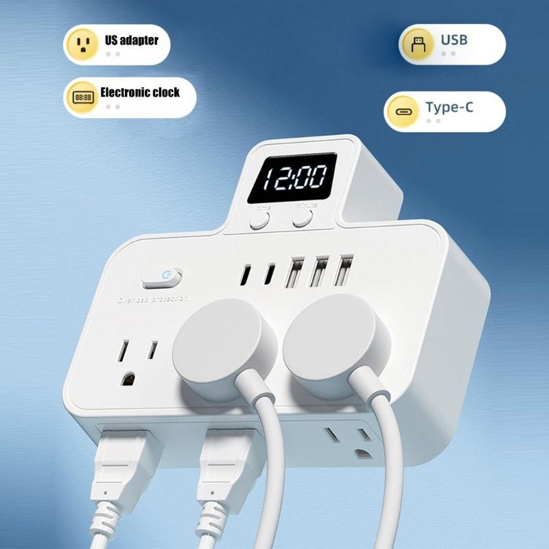 Multiple Outlet Extenders Two USB C Ports Advanced Charging System Power Guards Easy to Carry for International Journey