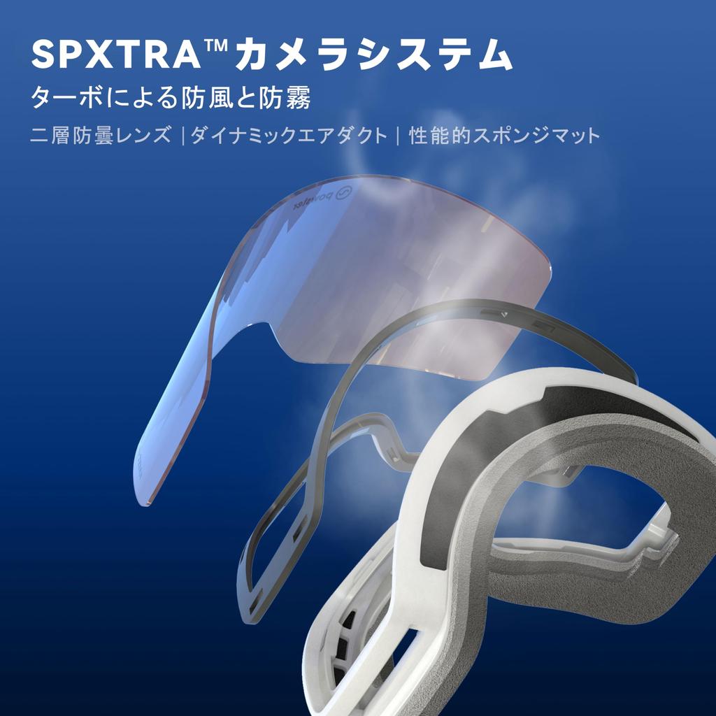 Powster and Skate Goggles for Intermediate Featuring SPXTRA Technology UV Fits Over Interchangeable Goggle Magnetic Silver White Ski, Snowboard,
