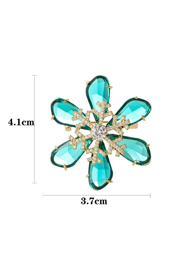 Snowflake & Butterfly Zircon Brooch with Freshwater Pearl for Women's Korean Style Suit Coat