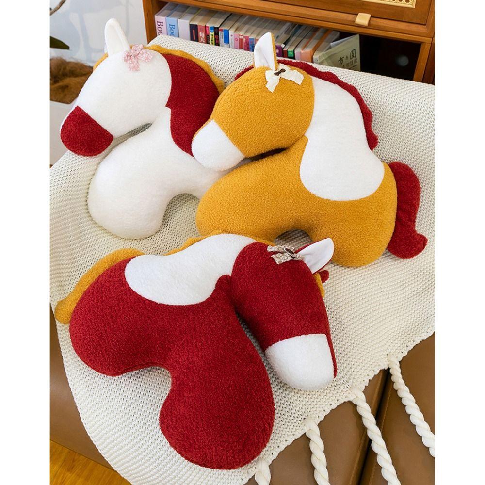 Jucărie Moale Cal Umplut Nouă Jucării de Pluș Cal Festive Mascotă An Nou Pernă Decorativă Creativă Ornamente Cameră