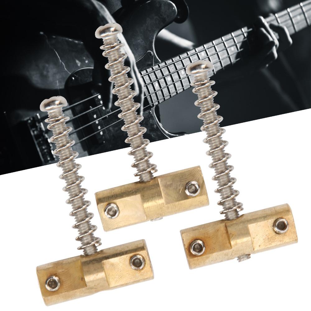 3PCS Metal Guitar Bridge Saddles Brass Color Compensated Guitar Saddles For Telecaster Guitar