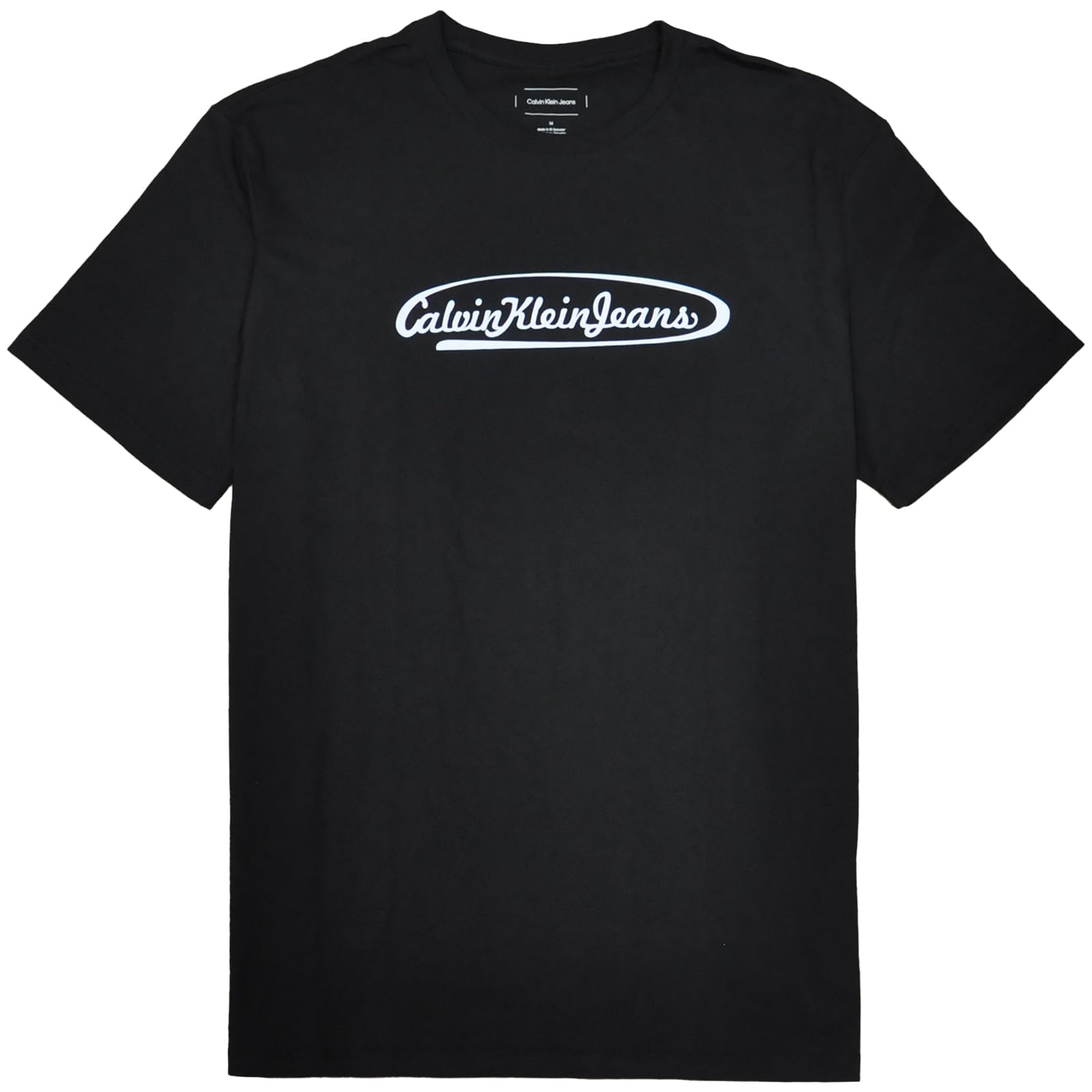 Calvin Klein Jeans with Logo Size L [Calvin Klein] Men s Short-Sleeve T-Shirt Print, Black, [Used] чёрный