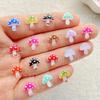 50pcs Resin Cute Mini Cartoon Colored Mushrooms Doll Armor Figurines Flat back Nail Art DIY Scrapbook Crafts